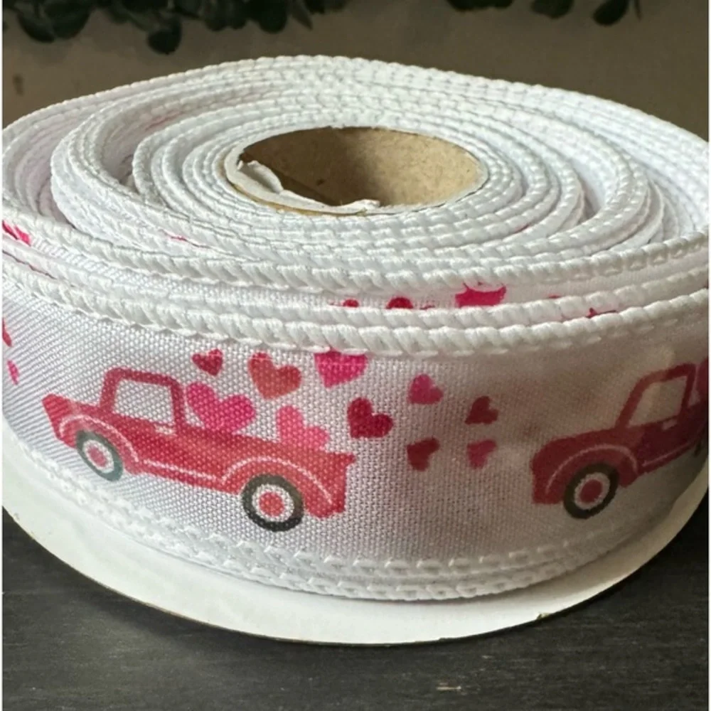 White and Red‎ Heart Ribbon for Crafts
